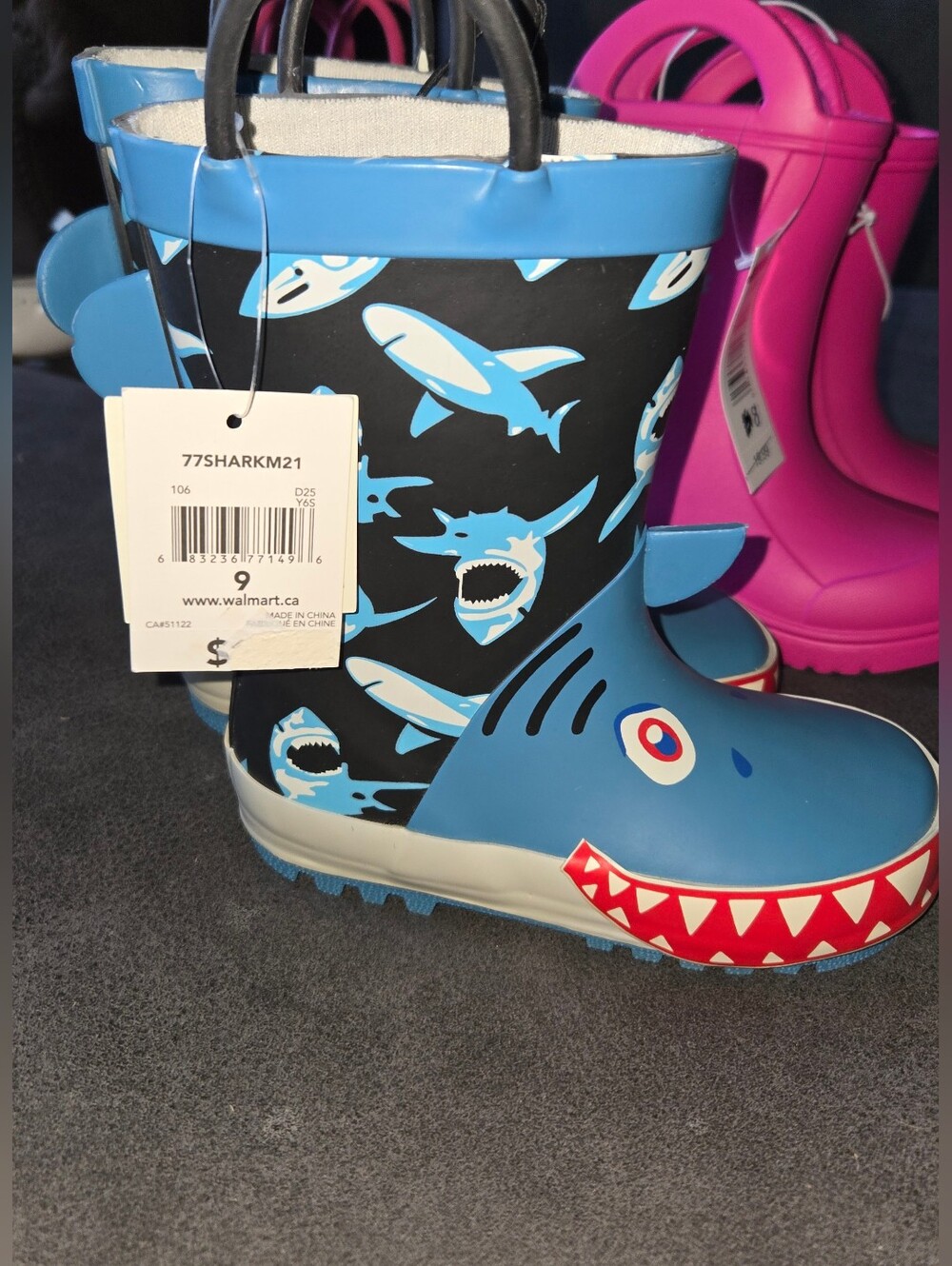 Kids Shark Rain Boots - Blue